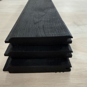 Oak Charred Hardwood Timber Cladding Deep Black | TGV