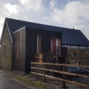 Larch Contemporary Deep Black Charred Cladding Battens 20mm