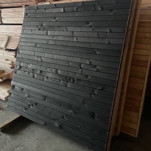 Black Treated Slatted Contemporary Fence Panels