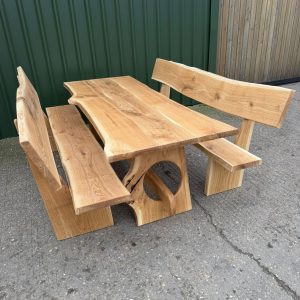 Hand Made Solid Oak Outdoor Garden Furniture | Dinning Set